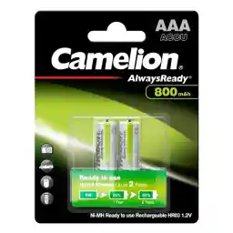 باتری نیم قلمی قابل شارژ کملیون Camelion AAA AlwaysReady 800mAh Battery