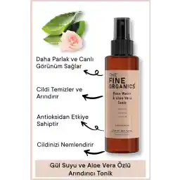 تونر سفت کننده و تصفیه کننده منافذ FINE ORGANICS با گلاب و آلوئه ورا 150 میلی لیتر