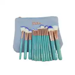 ست براش آرایشی زوا بسته 15 عددی - آبی