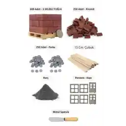 مجموعه ساختمانی مینیاتوری خانگی 3 سوراخ آجر مخصوص + 600 عدد