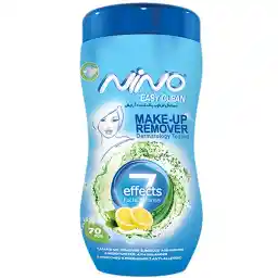 دستمال مرطوب پاک کننده آرایش کمر باریک نینو - بسته 70 عددی