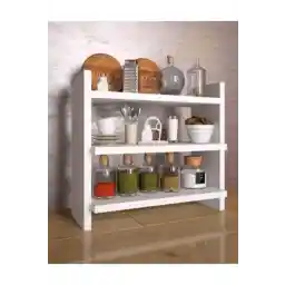 قفسه ادویه چند منظوره Ece Dizayn Luxs سفید با 3 قفسه