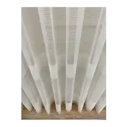 زره بنددار مدرن 2 ردیفه درخشان 1/2.5 پلیسه - اکرو - پرده توری کرم