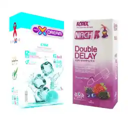 کاندوم ایکس دریم مدل Cold بسته 12 عددی به همراه کاندوم تاخیری کدکس مدل Double Delay بسته ده عددی