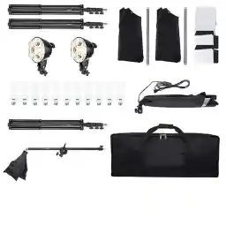 کیت نور ثابت 5 لامپ Answer Continuous Lighting Kit 5 LAMPS +پایه فون 3x5 + هدیه 2 عدد فون 2x3 (سبز و طوسی)