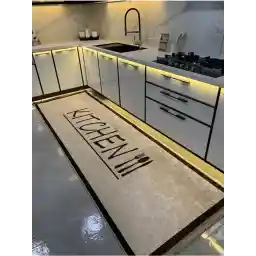 رانر آشپزخانه Kitchen 104 - شن - 80x200 سانتی متر - فرش - فرش آشپزخانه - فرش آشپزخانه - فرش رانر - فرش رانر