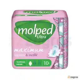 نوار بهداشتی مولپد مدل ultra سایز نرمال بسته 10 عددی