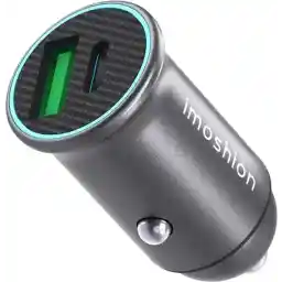 iMoshion Car Charger USB C & USB A - Fast Charger 60W - Compact Car Charger for iPhone / Samsung - Black