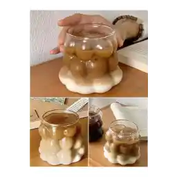 شیشه مهره ای شکل بوروسیلیکات مقاوم در برابر حرارت İLBEY | قهوه و لیوان ارائه | شیشه بوروسیلیکاتی