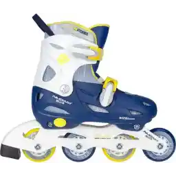Nijdam Inline Skates Boys Adjustable - Hardboot - Navy Seal - Navy/Yellow - 27-30