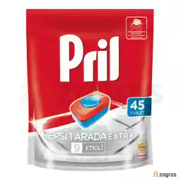 قرص ماشین ظرفشویی پریل مدل Hepsi 1 Arada Extra بسته 45 عددی