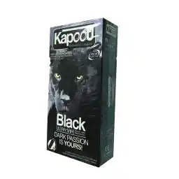کاندوم تاخیری و خاردار کاپوت مدل Black Ultra Safe بسته 12 عددی