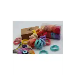 ست سگک لاستیکی حوله ای 20 تکه جعبه ای بسیار منعطف و رنگارنگ زنانه monalisatoka