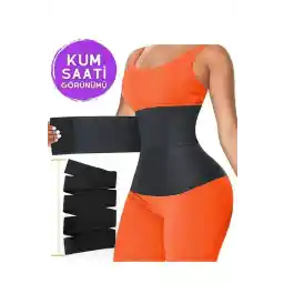 FİT WOMEN Inceltici Sıkılaştırıcı Bele Dolamalı Kum Saati Görüntüsü Veren Sarma Bel Bandajı Korse