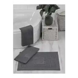 حوله پا پف دار 780 گرمی اوانورا - ست حمام جهیزیه ست حمام آنتراسیت (خاکستری تیره)