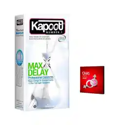 کاندوم تاخیری کاپوت مدل Max Delay بسته 12 عددی به همراه کاندوم اورز مدل بلیسر