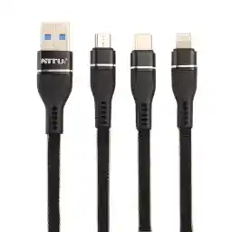 کابل 3 کاره Lightning/ micro-USB/ Type-C نیتو مدل NT-UC38 / مشکی