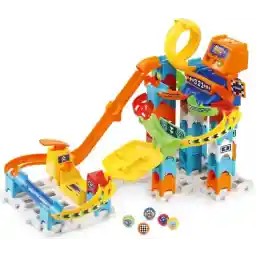 VTech Marble Rush Racing Set Electronic M200E پیست مرمر - اسباب بازی های آموزشی - 73 قسمت - شامل. 5 تیله با جلوه های نور و صدا - هدیه - از 4 سال