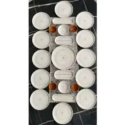 ست صبحانه 23 تکه طلایی بیضی دکوراسیون خانه VENÜS برای 12 نفر