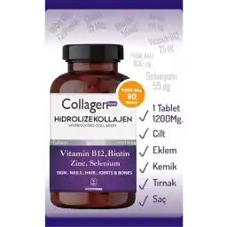 Collagen For You Hydrolyzed Collagen Type1, type2, type3, کراتین-روی-فولیک اسید-سلنیوم-بیوتین-ویتامین B12 1200mg 90tb.