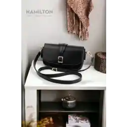 کیف زنانه شیک و کوچک شانه ای و کراس بادی زنانه اصل همیلتون با سگک بند قابل تنظیم و جزئیات روبان