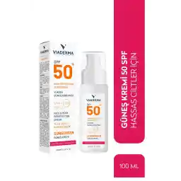 کرم ضدآفتاب صورت و بدن با SPF+50 ویادرما برای پوست های حساس خشک و قرمز 100 میلی لیتر