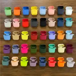 کاور ایرپاد سیلیکونی به همراه آویز Airpod cover 1,2 Silicone AirPod cover with Airpod cover 1,2