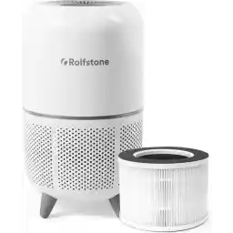 Rolfstone Air Balance - تصفیه کننده هوا / تصفیه کننده هوا با فیلتر HEPA 13 قابل تعویض + فیلتر کربن - در برابر کنه های گرد و غبار، تب یونجه، آلرژی، گرد و غبار کار می کند - CADR: 160m3/h. - 3 حالت + حالت خواب و حالت خودکار - نشانگر کیفیت هوا