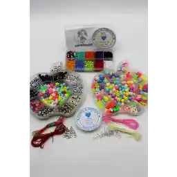 ست ساخت جواهرات Hobimos 3 Pieces Hobby در جعبه - مهره های شنی، مهره های حروف، مهره های شکل