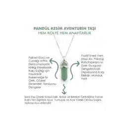 Mystic Energy سنگ طبیعی سنگ Aventurine پاندول برش زنانه مردانه (یونیسکس) چه گردنبند چه جاکلیدی