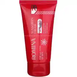 کرم ضد آفتاب SPF90 رومینا مناسب انواع پوست حجم 50 میل - بی رنگ