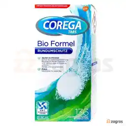 قرص تمیز کننده دندان مصنوعی کورگا مدل Bio Formula بسته 136 عددی