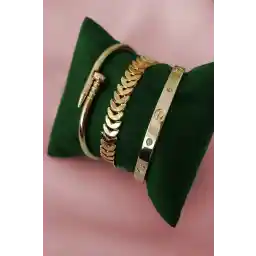 مدل اکسسوری ایکس لیدی ترکیبی سنگ روکش طلا مدل دستبند استخوان ماهی و مدل ناخن ترکیبی، دستبند ناخن