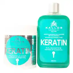 مجموعه دو عددی شامپو و ماسک مو کالوس حاوی کراتین مناسب موهای خشک و آسیب دیده حجم 1000 میل