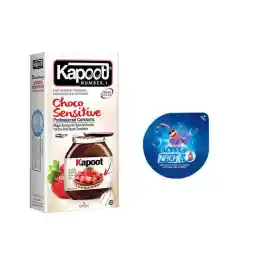 کاندوم کاپوت مدل Choco Sensitive بسته 12 عددی به همراه کاندوم ناچ کدکس مدل بلیسر