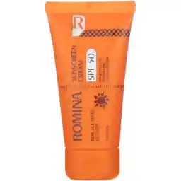 کرم ضد آفتاب SPF50 رومینا مناسب انواع پوست حجم 50 میل - بی رنگ