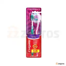 مسواک کلگیت مدل Zig Zag با برس متوسط بسته 2 عددی