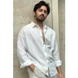 پیراهن یقه تابستانی گشاد مردانه کتانی سفید مردانه آرسیان مد