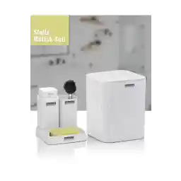 ست آشپزخانه Ocean Home White Stella - سطل زباله - سازماندهی سینک براش استلا