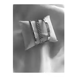 BERS ACCESSORIES دستبند ترکیبی استیل رنگ نقره ای زنانه