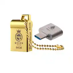 فلش مموری کوئین تک مدل MARVEL C-PLUS ظرفیت 64 گیگابایت به همراه مبدل USB-TYPE C