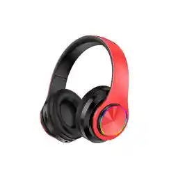 هدفون بیسیم Teknoloji Gelsin هدست بلوتوث روی گوش با نور LED میکروفون تاشو قرمز