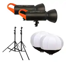 کیت دو شاخه نور ثابت Answer cob JSL B-0300 + سافت باکس فانوسی و پایه