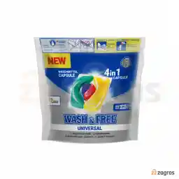 قرص ماشین لباسشویی 4 کاره Wash & Free بسته 25 عددی