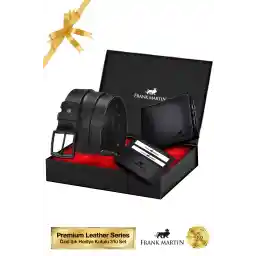 ست ست 3 عددی جعبه کادویی ویژه گیفت گیفت مردانه ست کارتی کیف پول مردانه ست 50-001 Frank Martin