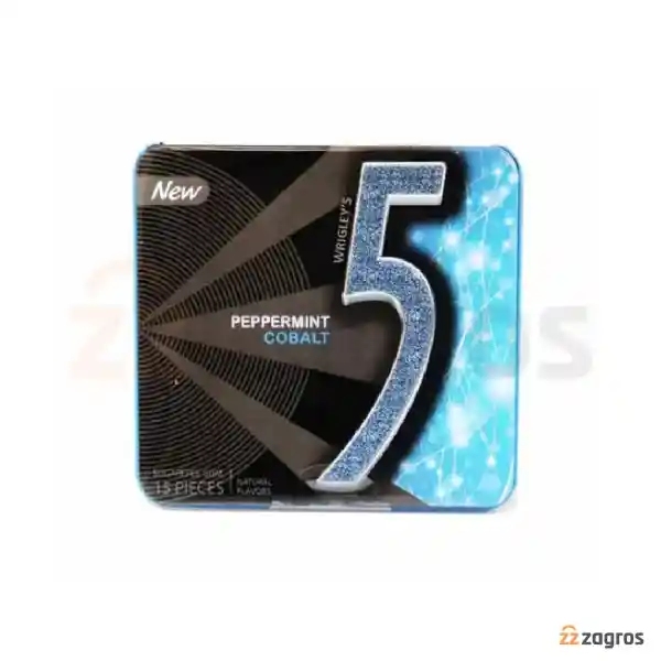 آدامس جعبه فلزی بدون قند فایو Five5 طعم نعناع تند بسته 16 عددی