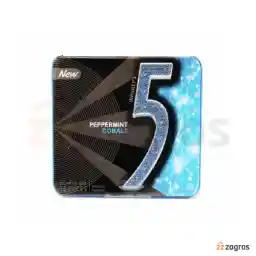 آدامس جعبه فلزی بدون قند فایو Five5 طعم نعناع تند بسته 16 عددی