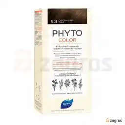 کیت رنگ مو بدون آمونیاک فیتو سری Color شماره 5.3 پایه رنگ قهوه ای طلایی روشن