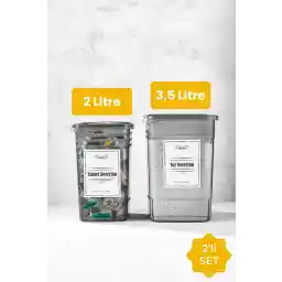 جعبه ذخیرهسازی پودر و قرص مگا سایز پودر و قرص با برچسب Vienev 1x (3.5 لیتر، 2 لیتر)