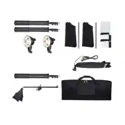 کیت نور ثابت 5 لامپ Answer Continuous Lighting Kit 5 LAMPS + هدیه 2 عدد فون 2x3 (سبز و طوسی) و میکروفون یقه ای